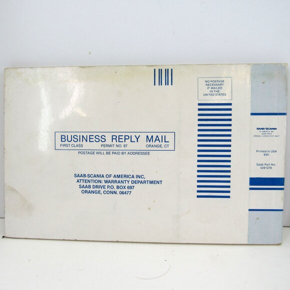 SAAB 900 1982 Owners Manual & Warranties/Service Record Booklet Preowned - Picture 6 of 11